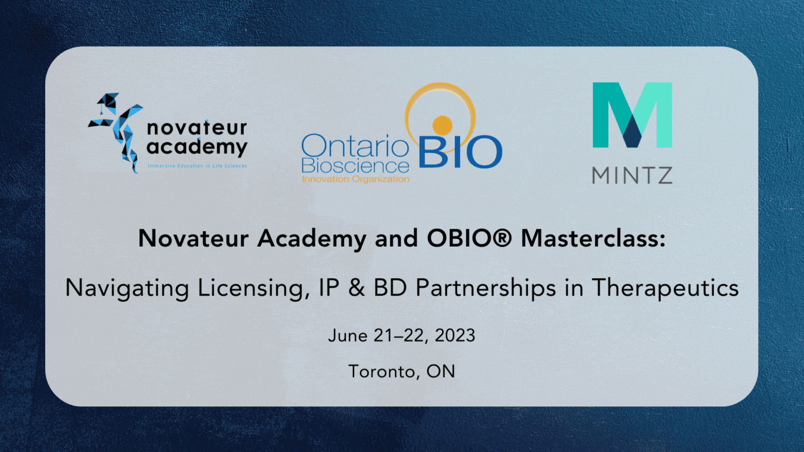 Mintz, Novateur Academy & OBIO Masterclass: June 21–22, 2023